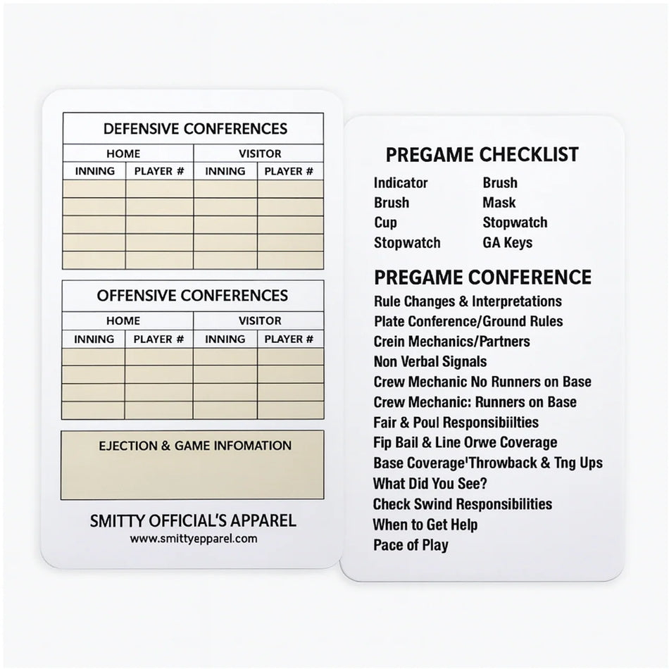 Reusable Umpire Card