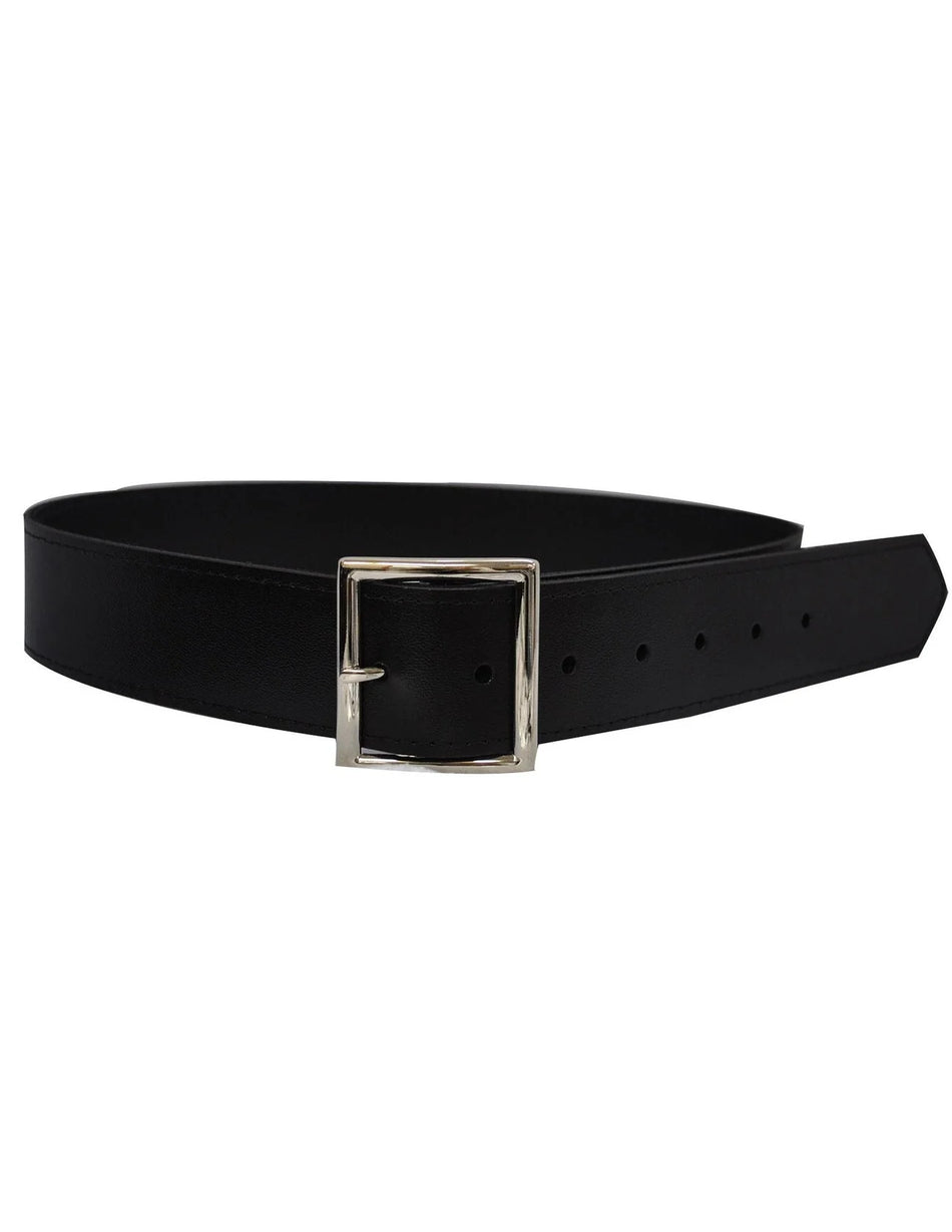 1.75 inch Black Leather Belt