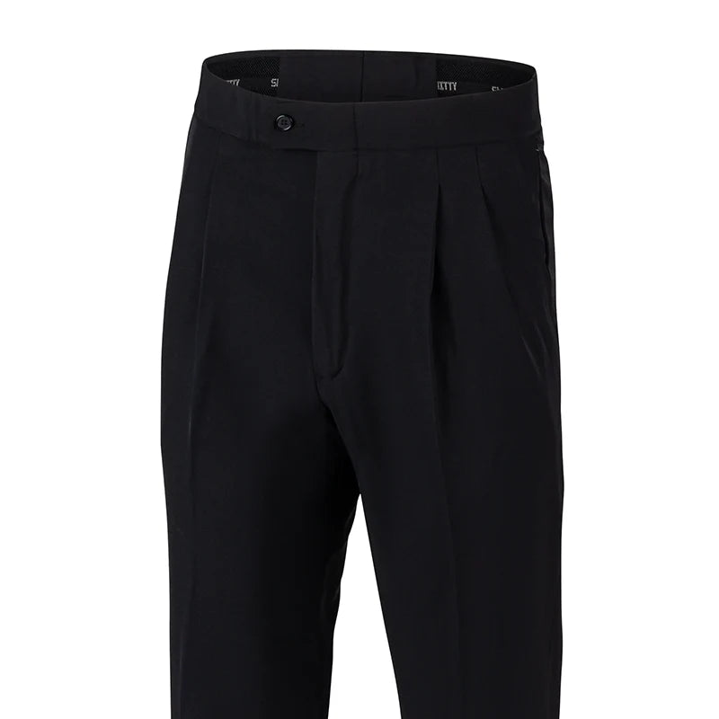 Pleated 4-Way Stretch Wide Leg Referee Pants