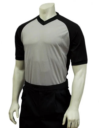 Dye Sublimated Grey Men's Wrestling Shirt with Black Sleeves