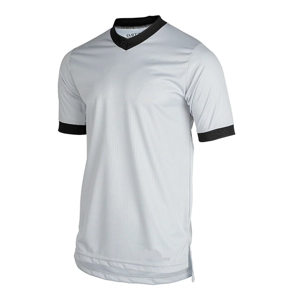 Dye-Sublimated Solid Grey V-Neck Shirt